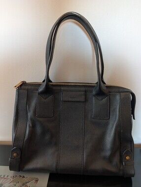 Fossil Women's Gwen Leather Satchel Bag Purse‎ Black Handbag
